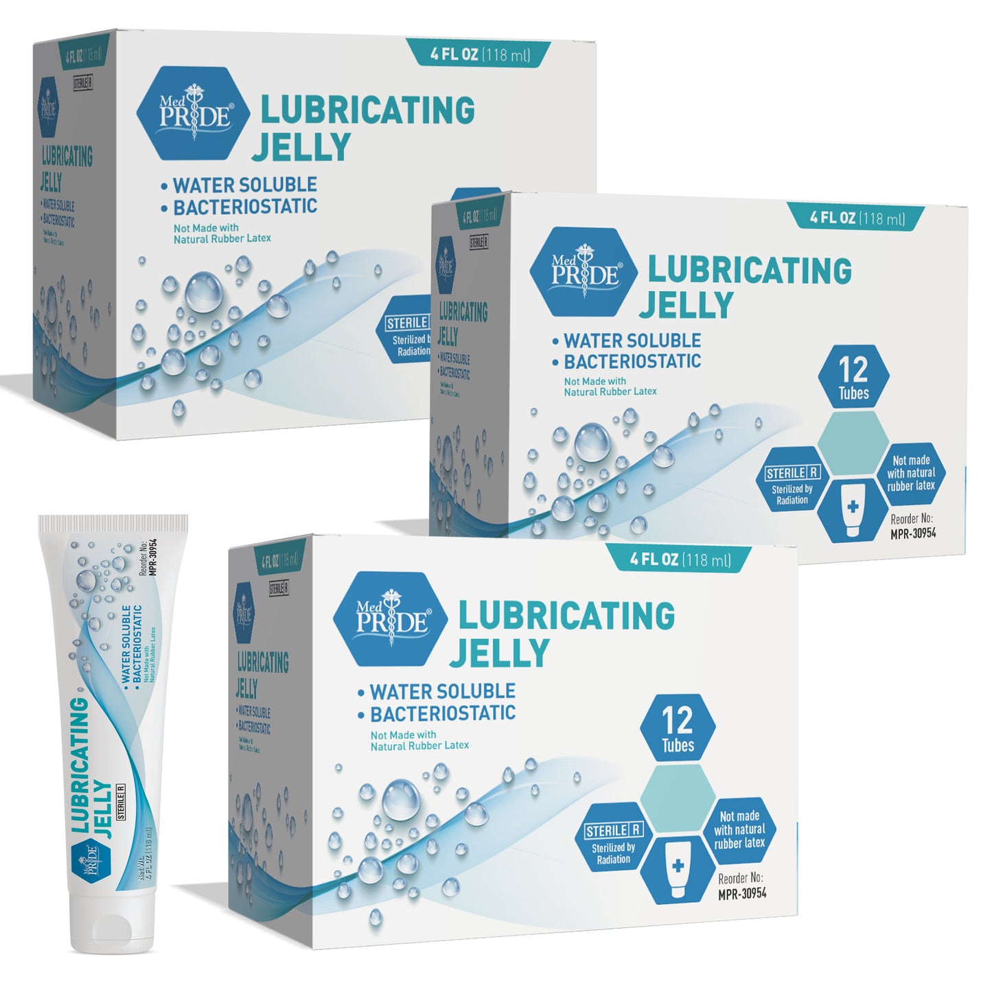 Sterile Lubricating Jelly, Water-Soluble, 4 oz Tubes – 12 Pack