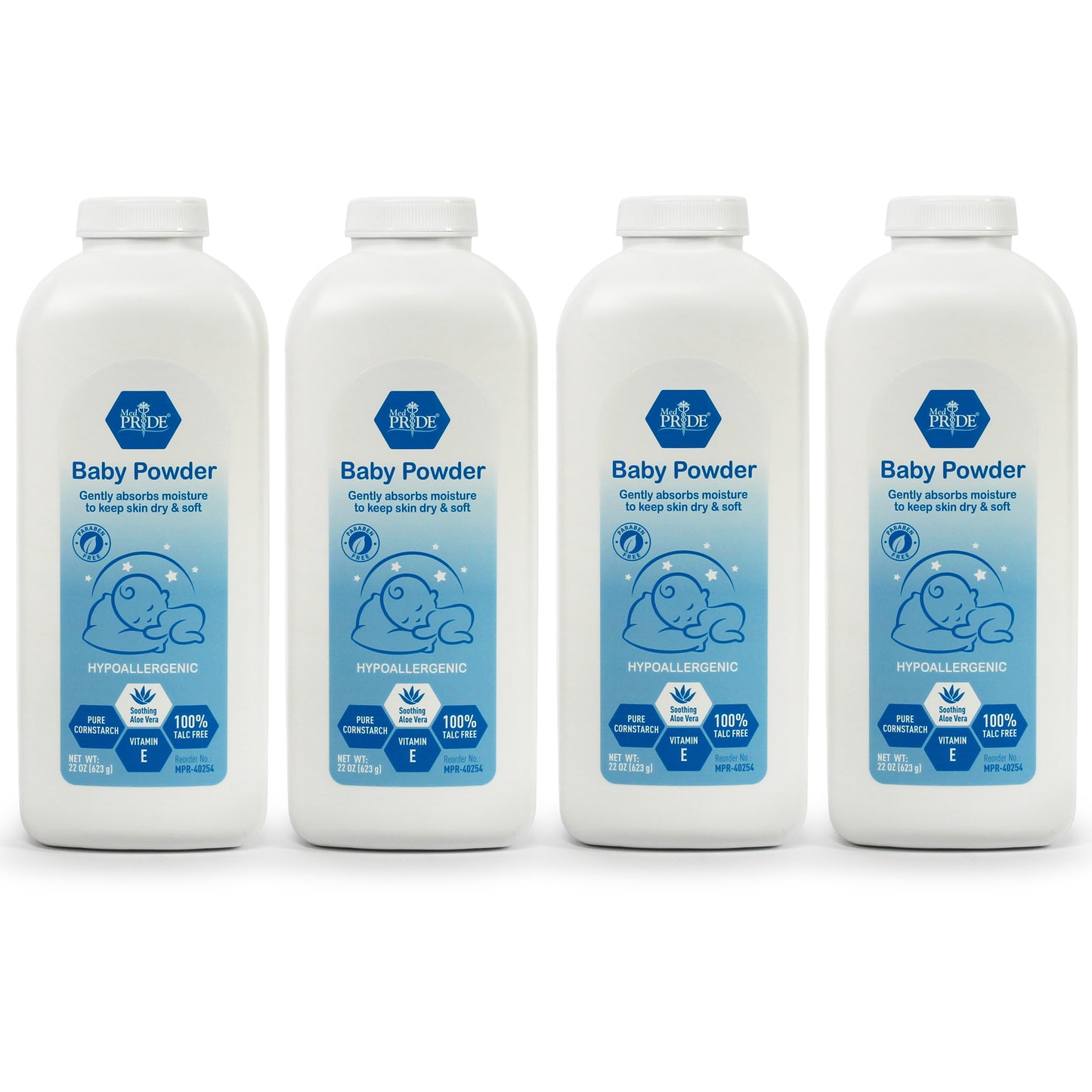 Baby Powder – Cornstarch with Aloe Vera & Vitamin E, 22 oz