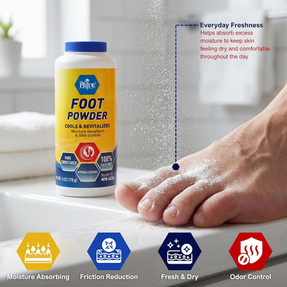 Foot Powder – Cooling Foot Care, Moisture Absorbent, 6 oz
