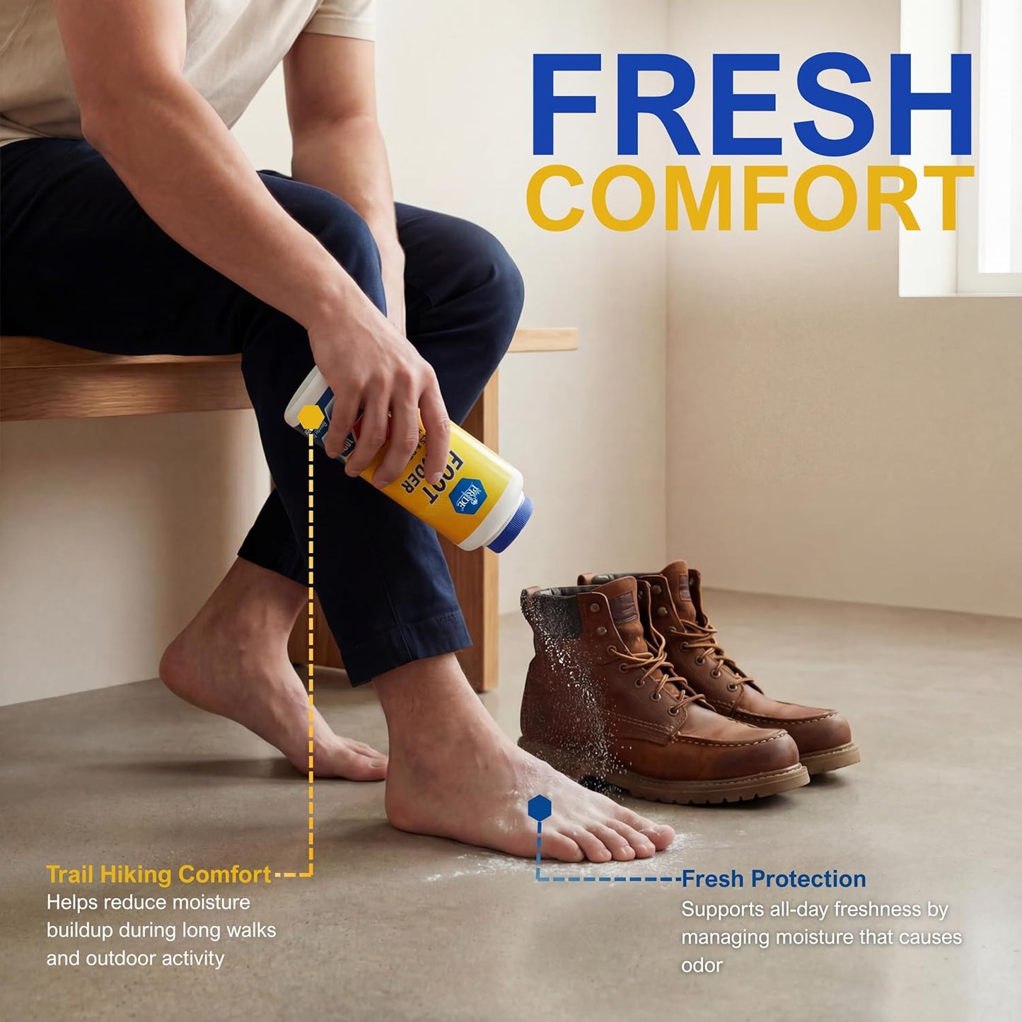 Foot Powder – Cooling Foot Care, Moisture Absorbent, 6 oz