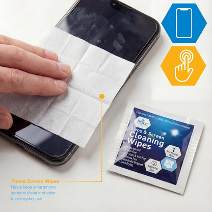 Lens & Screen Cleaning Wipes, Pre-Moistened - 200ct Box