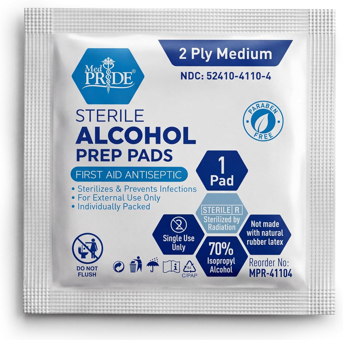 Sterile Alcohol Prep Pads –  Individually Wrapped, 2-Ply