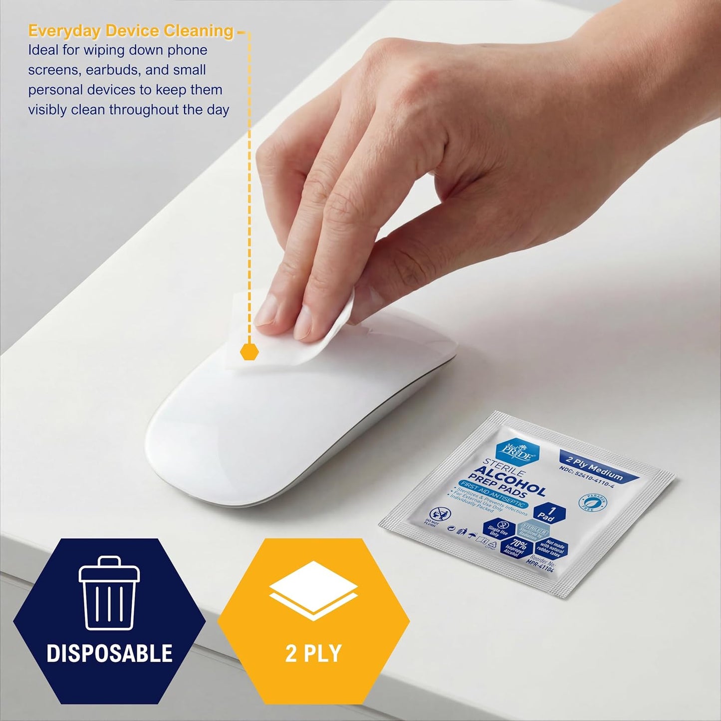 Sterile Alcohol Prep Pads –  Individually Wrapped, 2-Ply