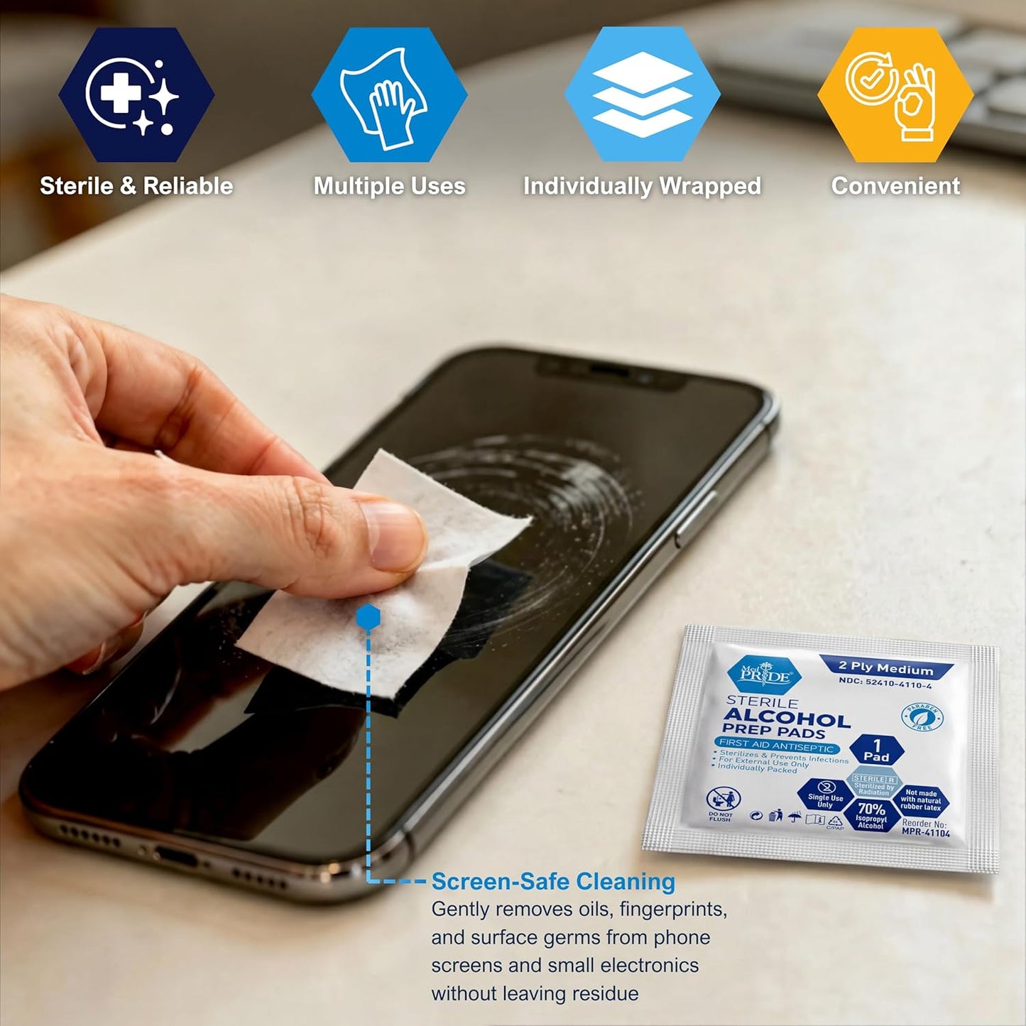 Sterile Alcohol Prep Pads –  Individually Wrapped, 2-Ply