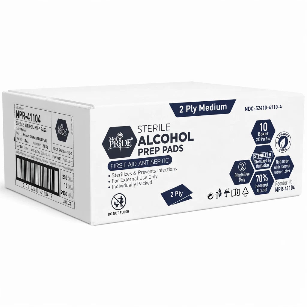 Sterile Alcohol Prep Pads –  Individually Wrapped, 2-Ply