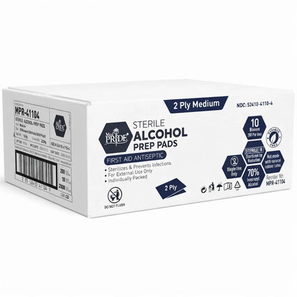 Sterile Alcohol Prep Pads –  Individually Wrapped, 2-Ply