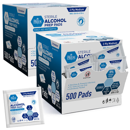 Sterile Alcohol Prep Pads –  Individually Wrapped, 2-Ply
