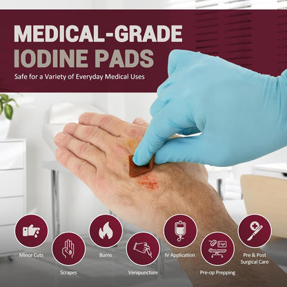 Povidone-Iodine Prep Pads – Individually Wrapped, Alcohol-Free
