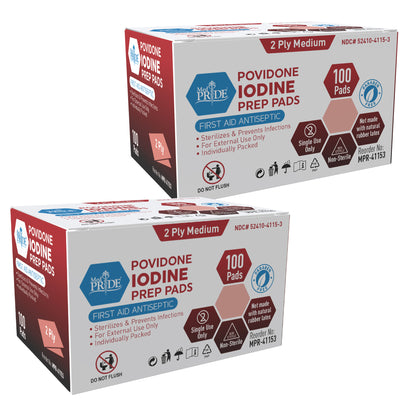 Povidone-Iodine Prep Pads – Individually Wrapped, Alcohol-Free