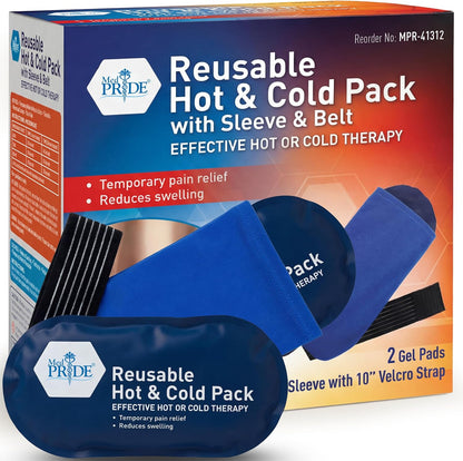 Reusable Hot & Cold Therapy Packs – 2 Pk with Sleeve & Belt