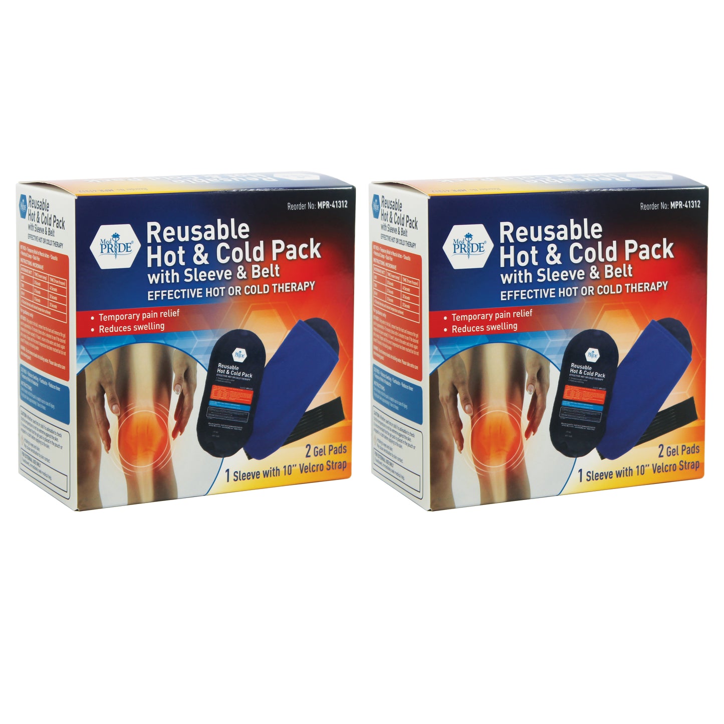 Reusable Hot & Cold Therapy Packs – 2 Pk with Sleeve & Belt