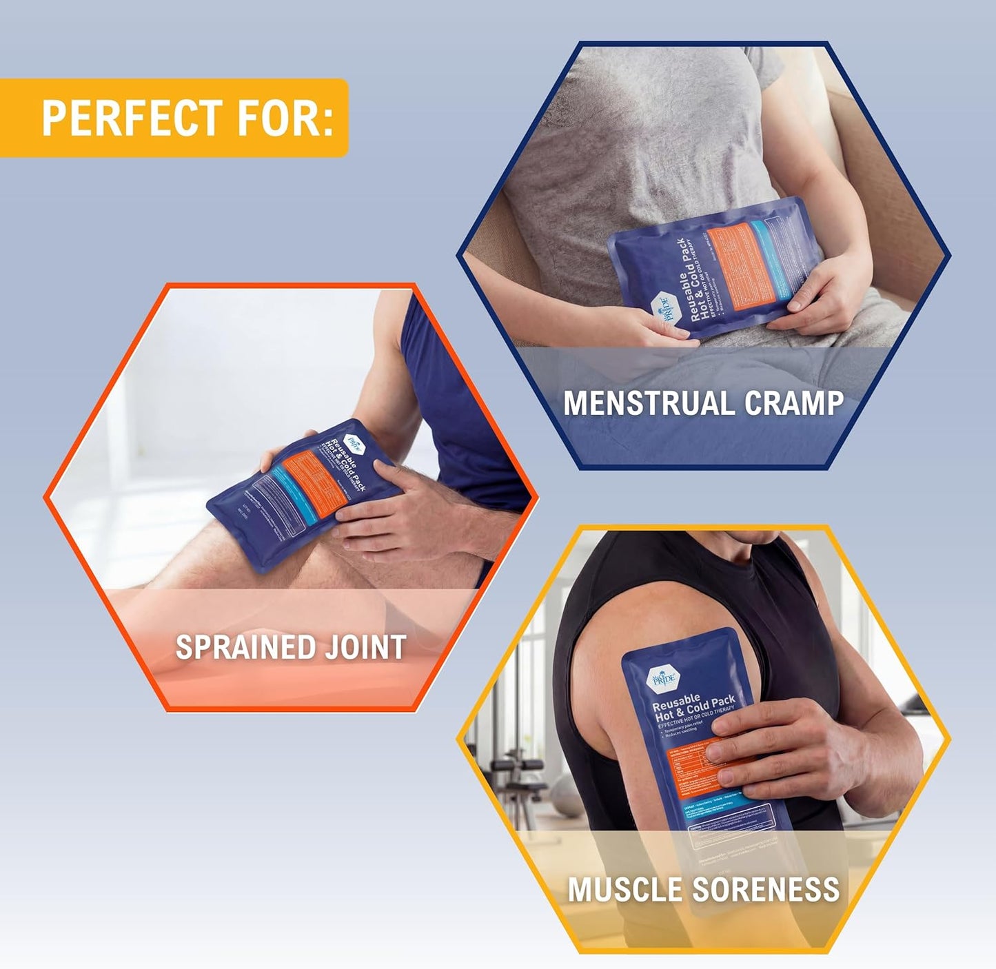 Reusable Hot & Cold Therapy Gel Packs – 2 Pk