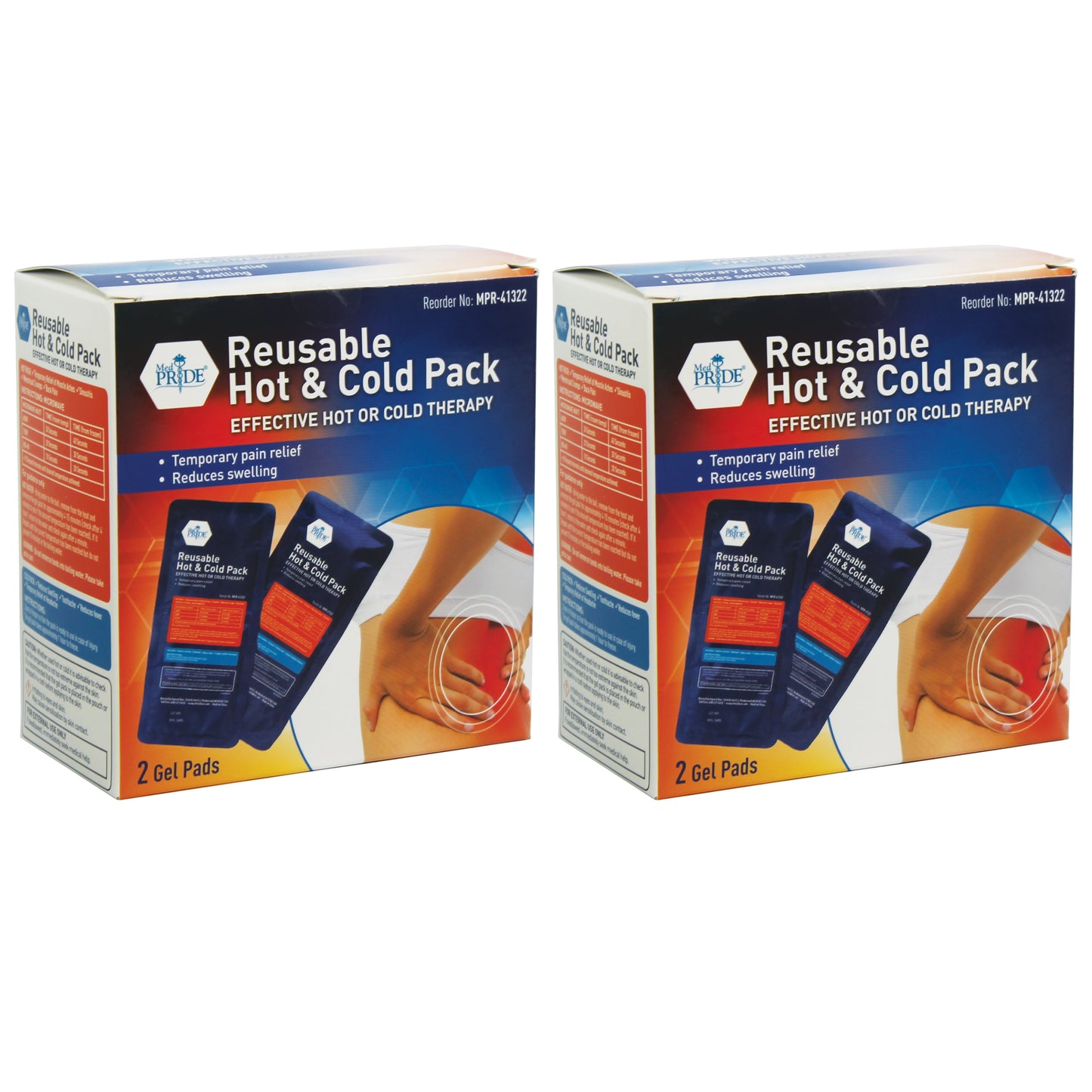 Reusable Hot & Cold Therapy Gel Packs – 2 Pk
