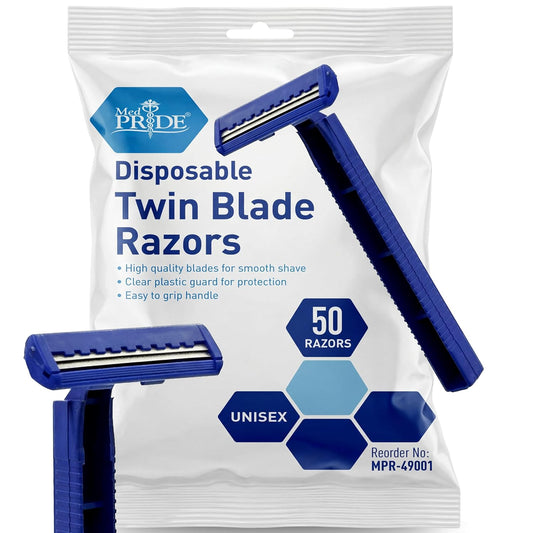 Disposable Twin Blade Shaving Razors – 50 Ct Bag