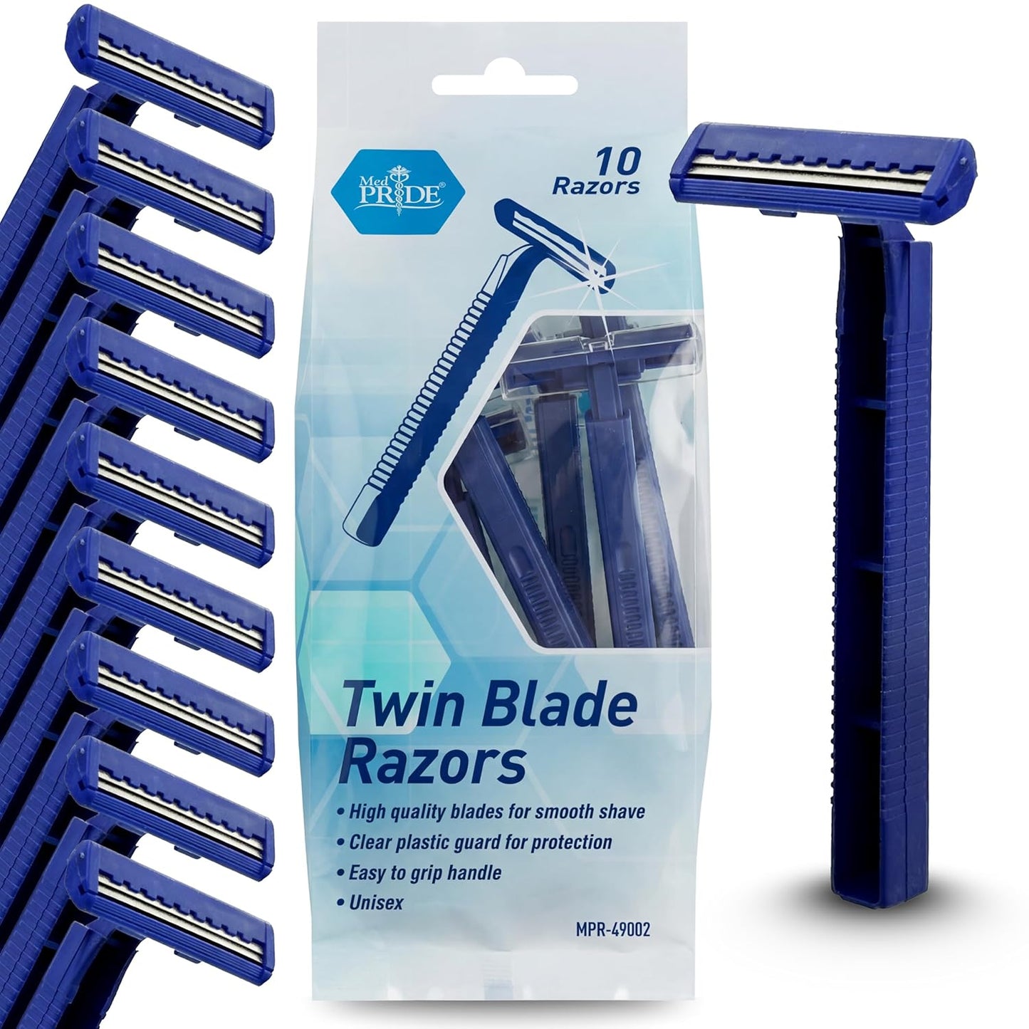 Disposable Twin Blade Shaving Razors – 10 Ct Pack