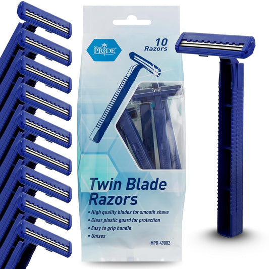 Disposable Twin Blade Shaving Razors – 10 Ct Pack