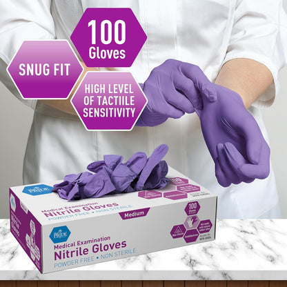 Blue Nitrile Medical Examination Gloves – Powder-Free - 100ct Box