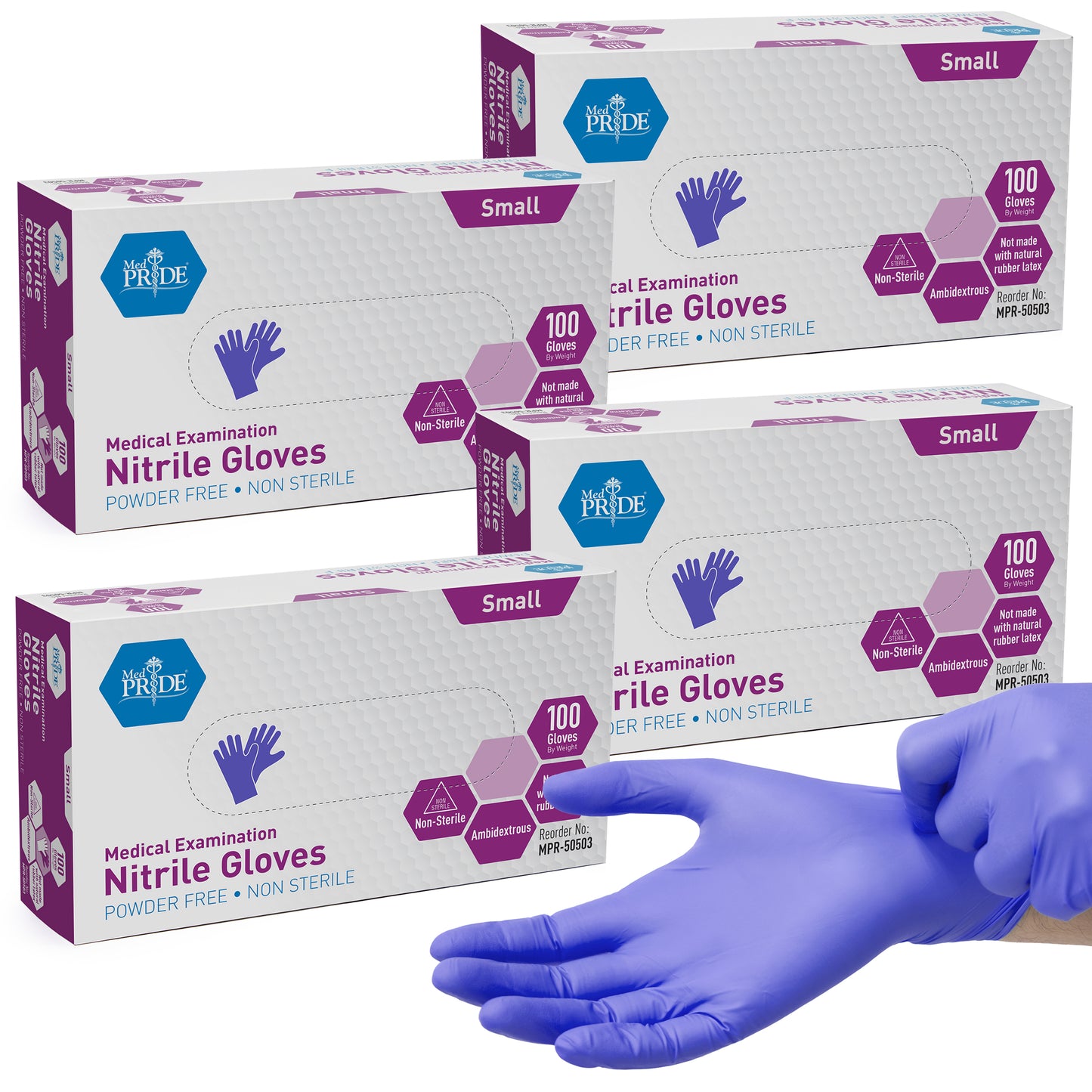 Blue Nitrile Medical Examination Gloves – Powder-Free - 100ct Box
