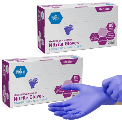 Blue Nitrile Medical Examination Gloves – Powder-Free - 100ct Box