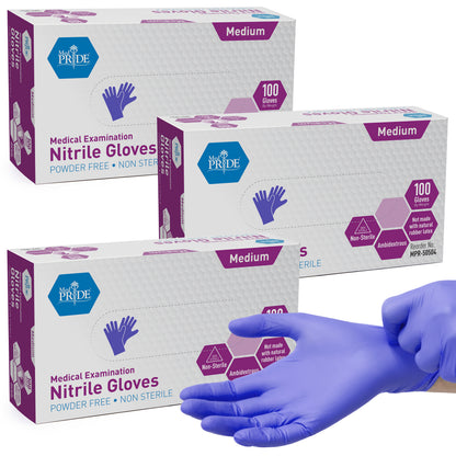 Blue Nitrile Medical Examination Gloves – Powder-Free - 100ct Box