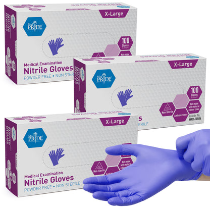Blue Nitrile Medical Examination Gloves – Powder-Free - 100ct Box
