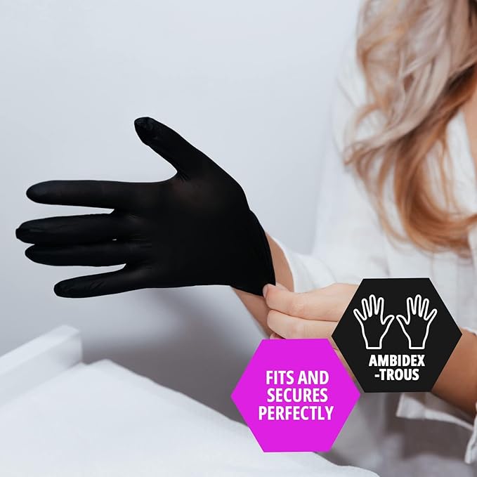 4 Mil Nitrile Medical Examination Gloves - Black - 100ct Box