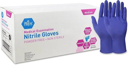 Blue Nitrile Medical Examination Gloves - Powder-Free - 50ct Box