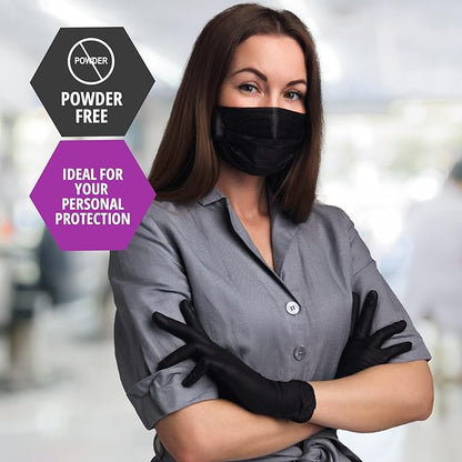 Black Nitrile Medical Exam Gloves - 4 Mil - 50ct Box