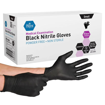 Black Nitrile Medical Exam Gloves - 4 Mil - 50ct Box