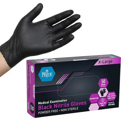 Black Nitrile Medical Exam Gloves - 4 Mil - 50ct Box