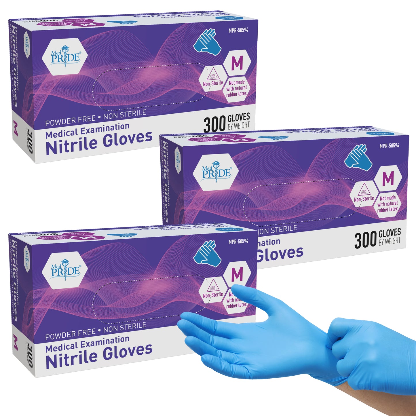 Blue Nitrile Medical Examination Gloves – 300ct Box