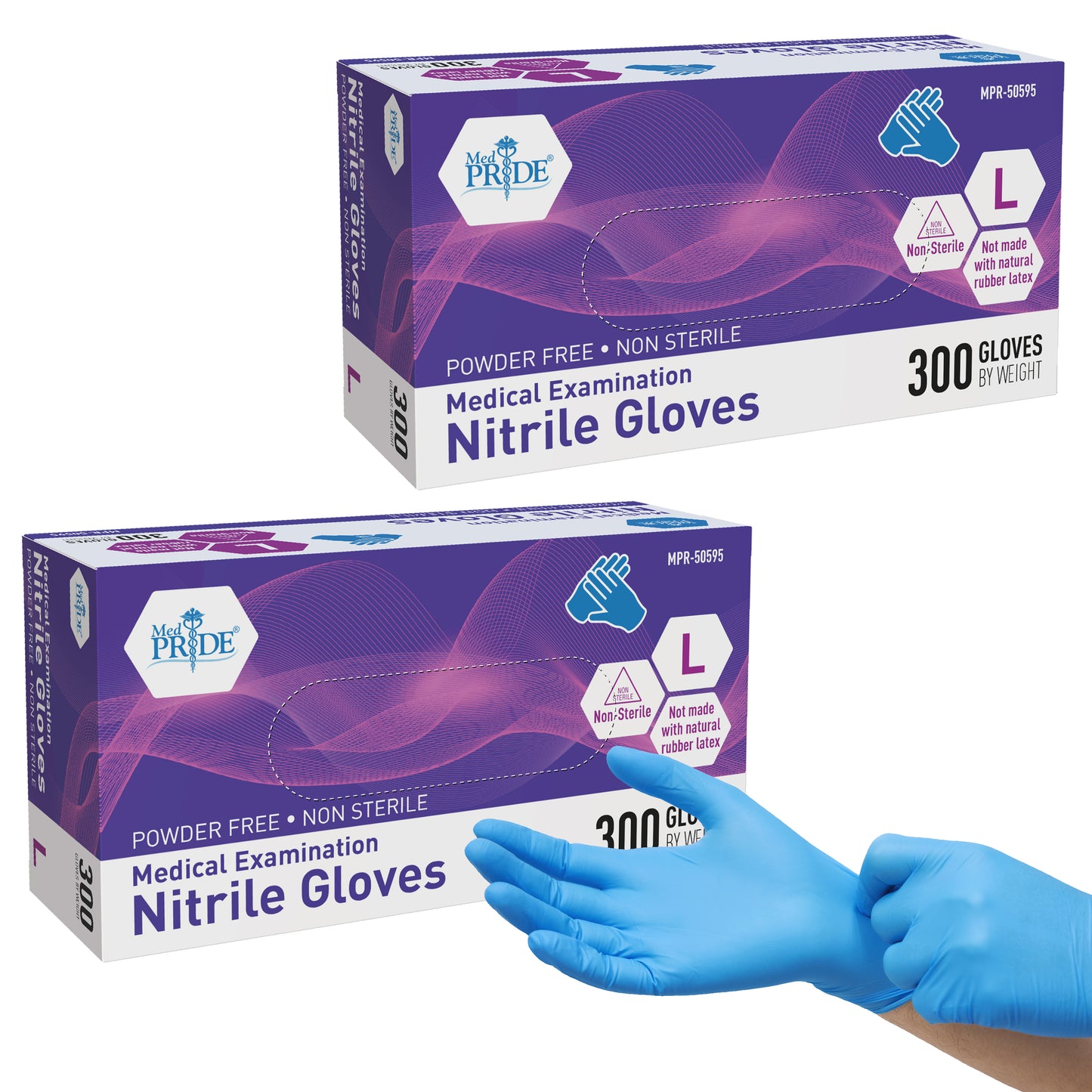 Blue Nitrile Medical Examination Gloves – 300ct Box