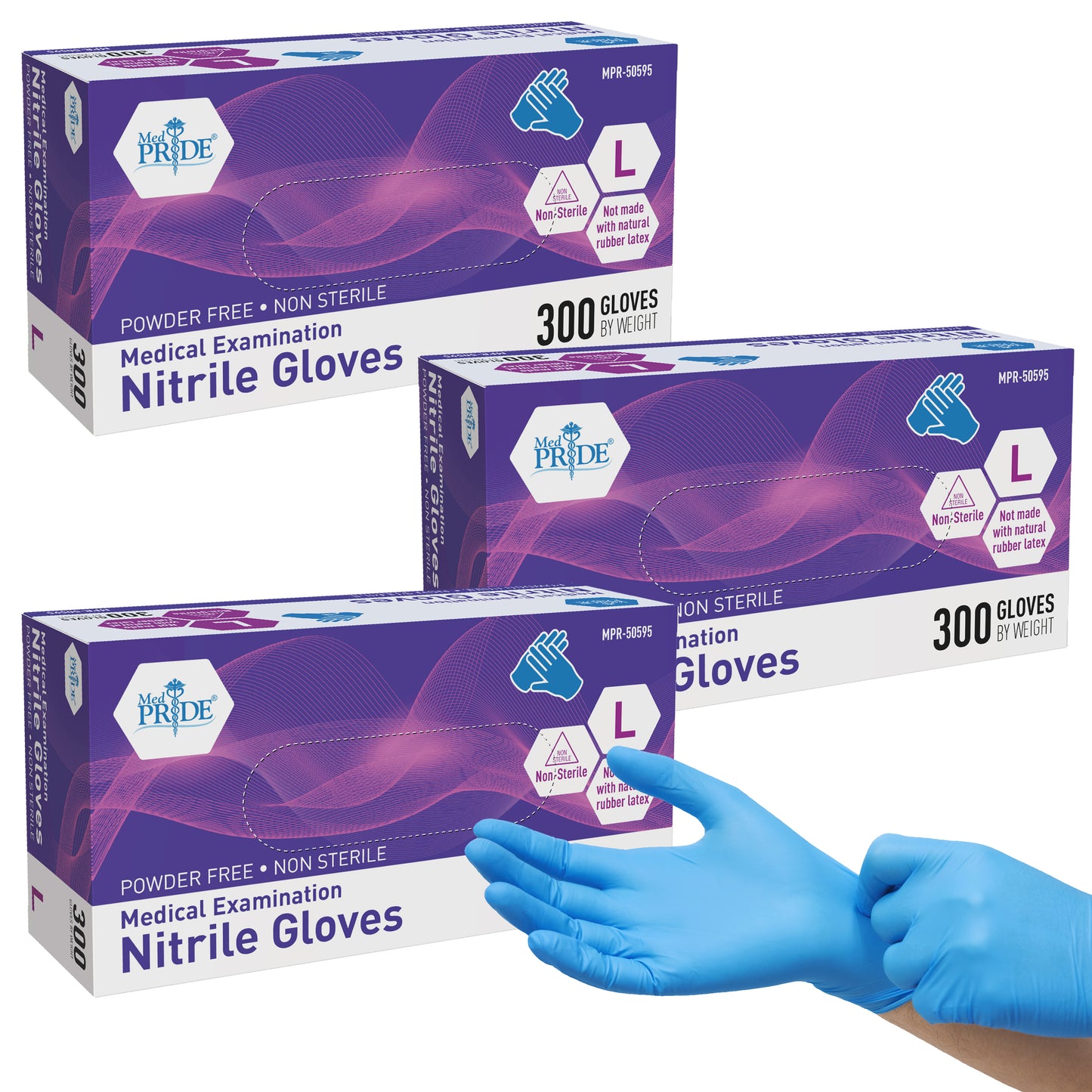 Blue Nitrile Medical Examination Gloves – 300ct Box
