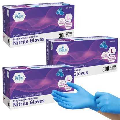 Blue Nitrile Medical Examination Gloves – 300ct Box