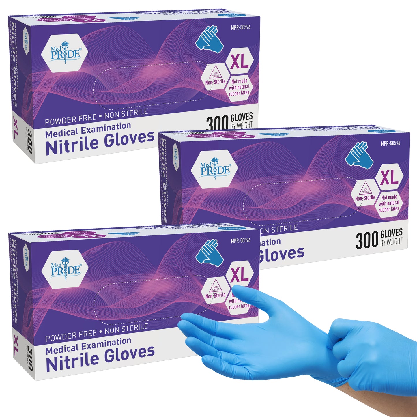 Blue Nitrile Medical Examination Gloves – 300ct Box