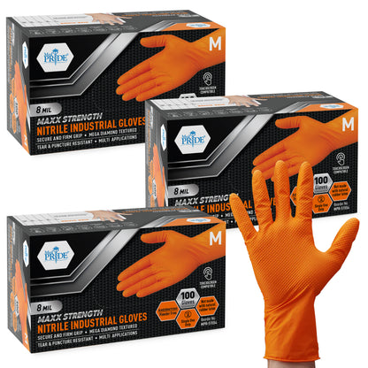 8 Mil Nitrile Exam Gloves Maxx Strength – Orange