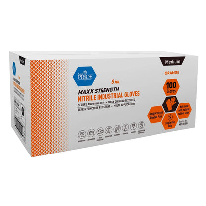 8 Mil Nitrile Exam Gloves Maxx Strength – Orange