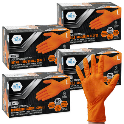 8 Mil Nitrile Exam Gloves Maxx Strength – Orange