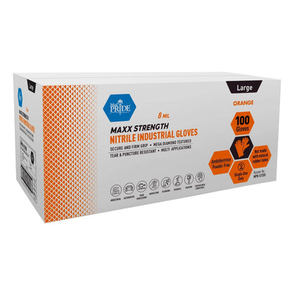 8 Mil Nitrile Exam Gloves Maxx Strength – Orange