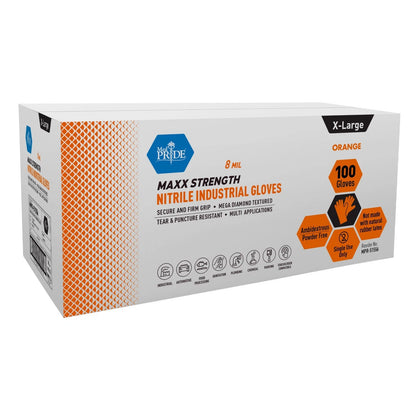 8 Mil Nitrile Exam Gloves Maxx Strength – Orange