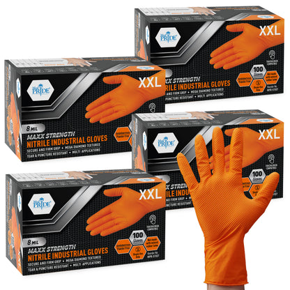 8 Mil Nitrile Exam Gloves Maxx Strength – Orange