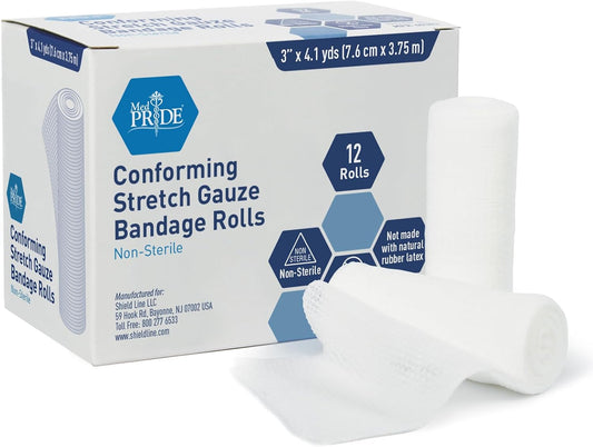 Conforming Stretch Gauze Bandage Rolls – Non-Sterile