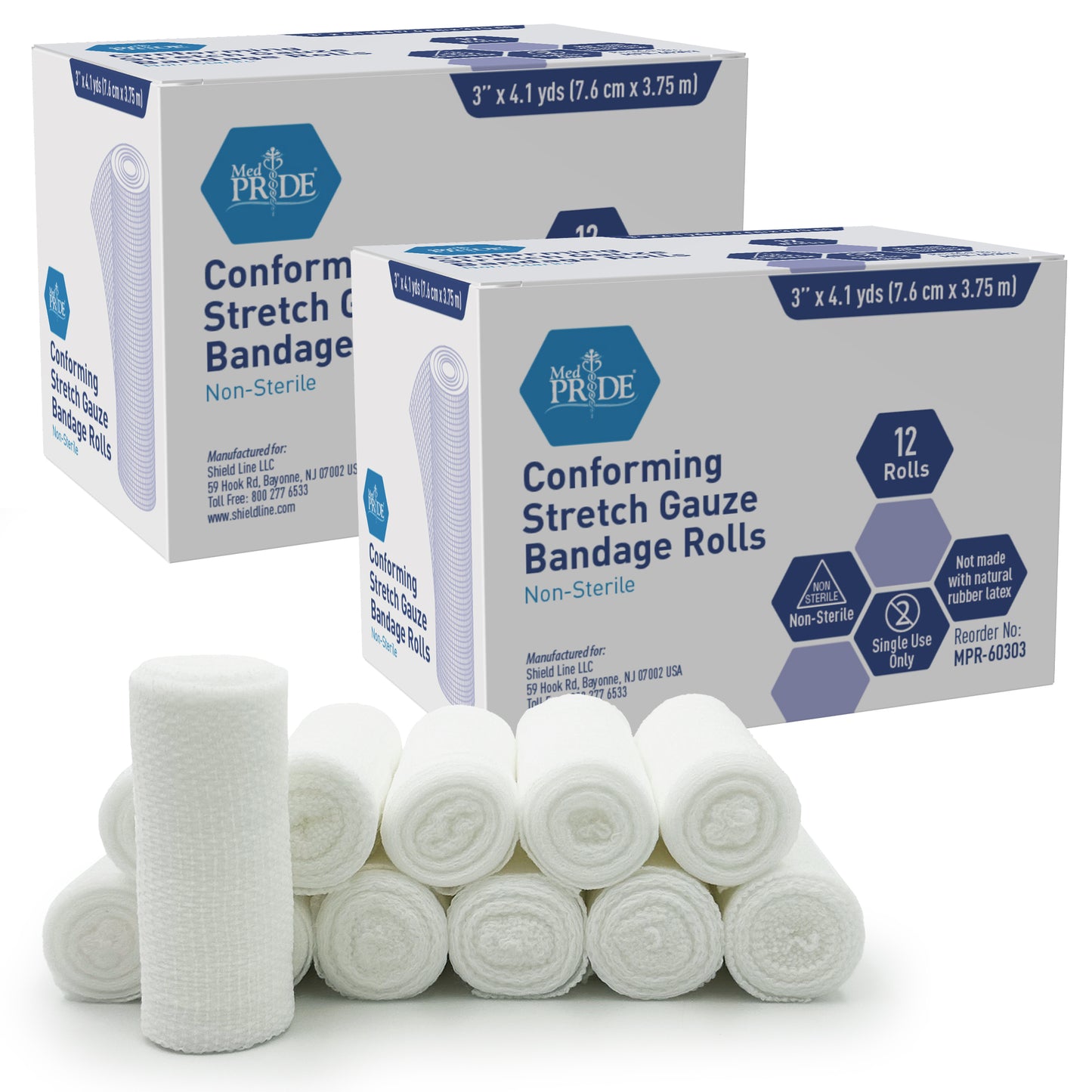 Conforming Stretch Gauze Bandage Rolls – Non-Sterile