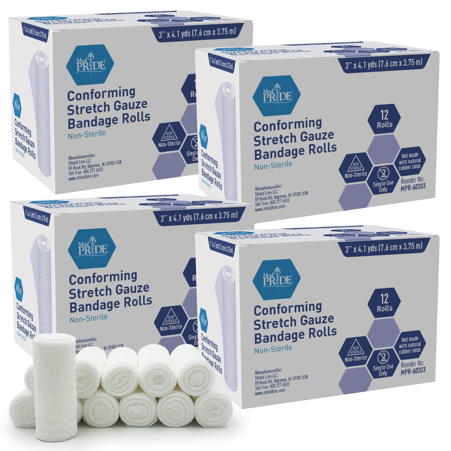 Conforming Stretch Gauze Bandage Rolls – Non-Sterile