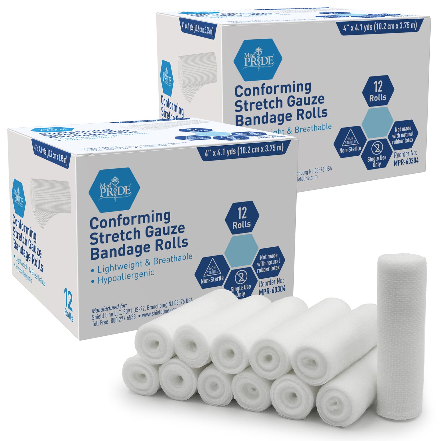 Conforming Stretch Gauze Bandage Rolls – Non-Sterile