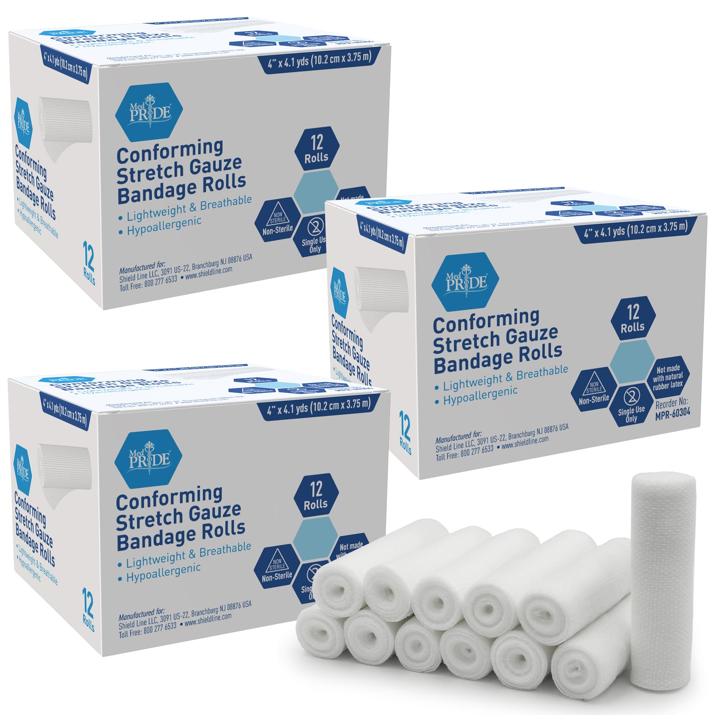 Conforming Stretch Gauze Bandage Rolls – Non-Sterile
