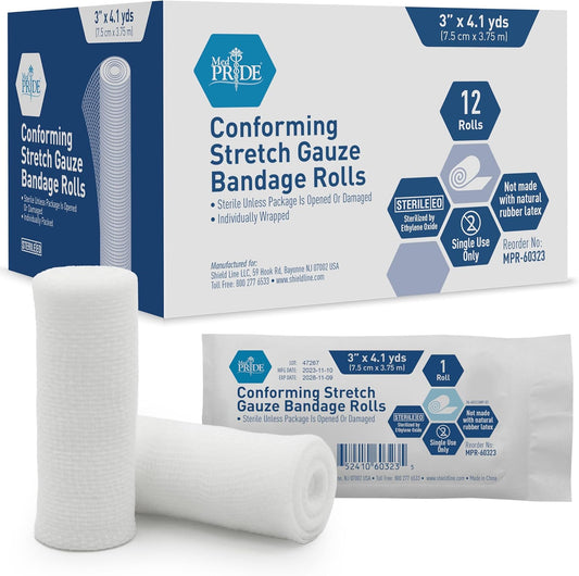 Sterile Conforming Stretch Gauze Bandage Rolls – Latex-Free