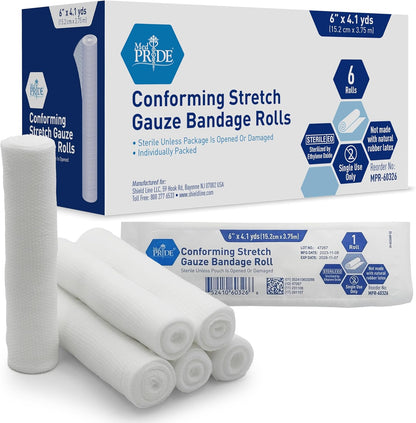Sterile Conforming Stretch Gauze Bandage Rolls – Latex-Free