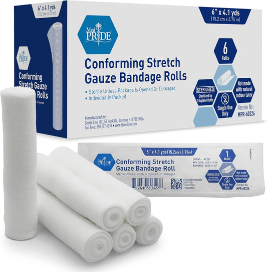 Sterile Conforming Stretch Gauze Bandage Rolls – Latex-Free