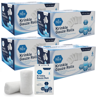 Sterile Krinkle Gauze Rolls – 6-Ply Absorbent Wound Dressing